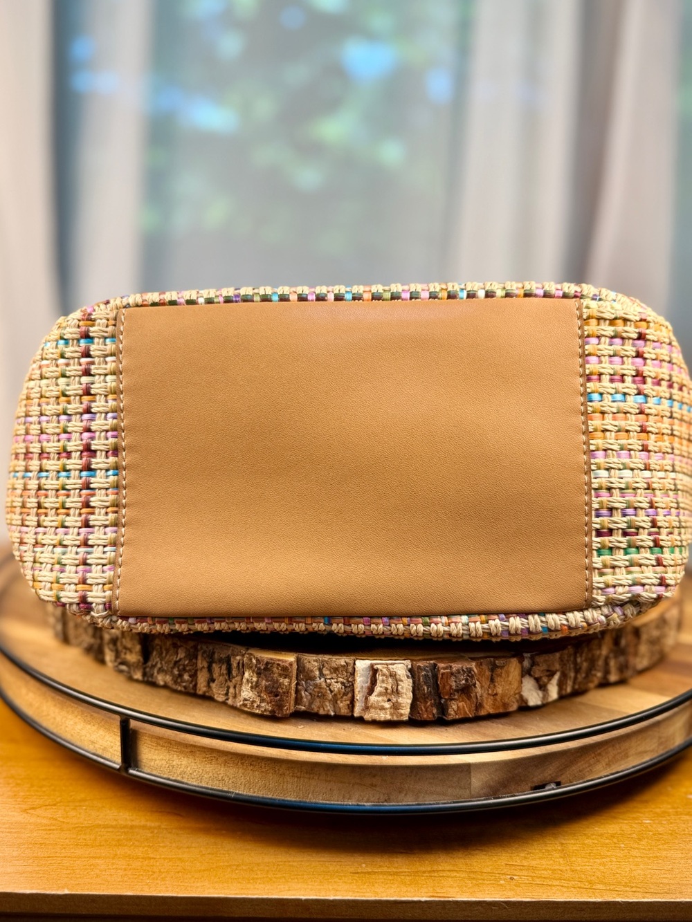 NWT Fossil Avignon Multi Woven Satchel Tote Crossbody Perfect Summer Bag! - Picture 9 of 16